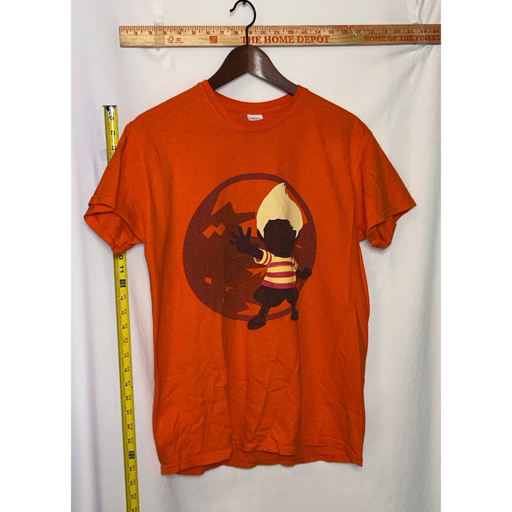 Gildan Heavy Cotton Orange Cartoon Character Graphic T‎ Shirt Size Medium